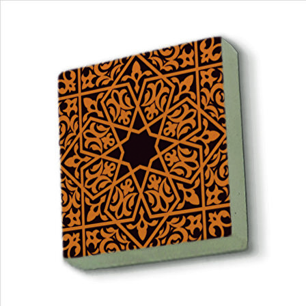Çini Desen Baskılı Doğaltaş  Magnet(KD-021)Buzdolabı Süsü