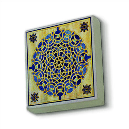 Çini Desen Baskılı Doğaltaş  Magnet(KD-022)Buzdolabı Süsü