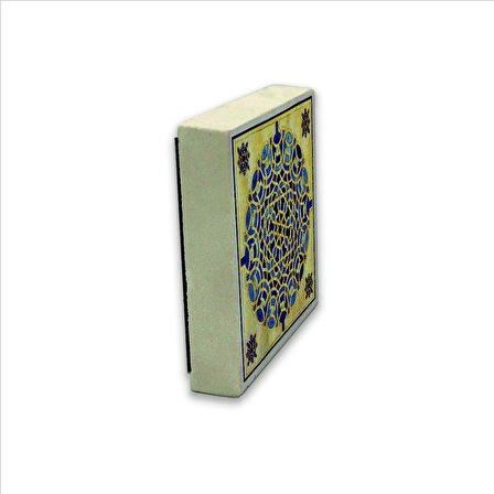 Çini Desen Baskılı Doğaltaş  Magnet(KD-022)Buzdolabı Süsü