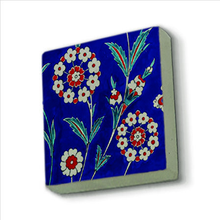 İznik Çini Baskılı Doğaltaş  Magnet(KD-024)Buzdolabı Süsü