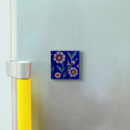 İznik Çini Baskılı Doğaltaş  Magnet(KD-024)Buzdolabı Süsü