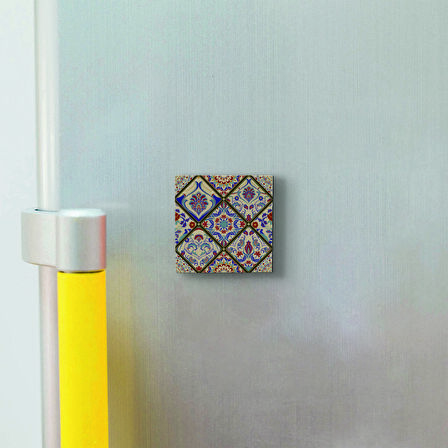 Çini Desen Baskılı Doğaltaş  Magnet(KD-027)Buzdolabı Süsü