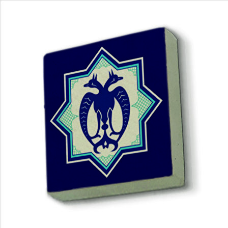 Çift Başlı Kartal Baskılı Doğaltaş  Magnet(KD-028)Buzdolabı Süsü