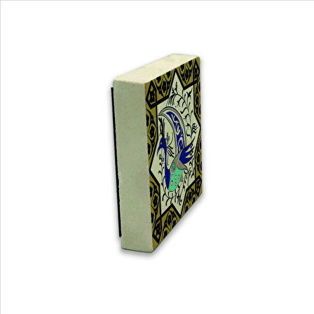 Tavus Kuşu Desen Baskılı Doğaltaş  Magnet(KD-031)Buzdolabı Süsü