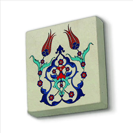Lale Desen Baskılı Doğaltaş  Magnet(KD-040)Buzdolabı Süsü