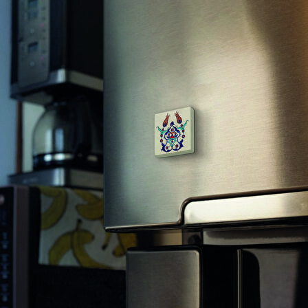 Lale Desen Baskılı Doğaltaş  Magnet(KD-040)Buzdolabı Süsü