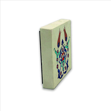 Lale Desen Baskılı Doğaltaş  Magnet(KD-040)Buzdolabı Süsü