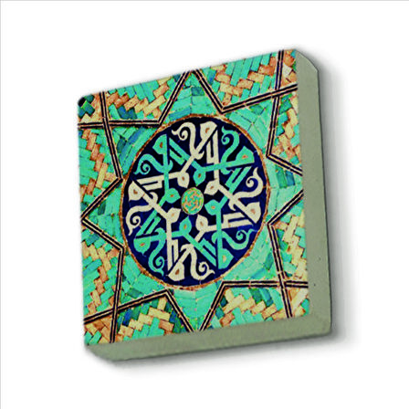 Çini Desen Baskılı Doğaltaş  Magnet(KD-043)Buzdolabı Süsü