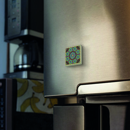 Çini Desen Baskılı Doğaltaş  Magnet(KD-047)Buzdolabı Süsü