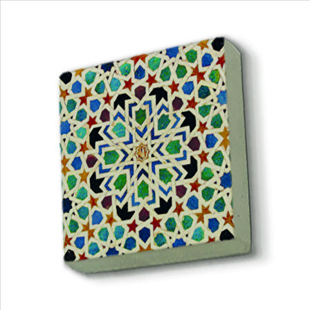 Çini Desen Baskılı Doğaltaş  Magnet(KD-049)Buzdolabı Süsü