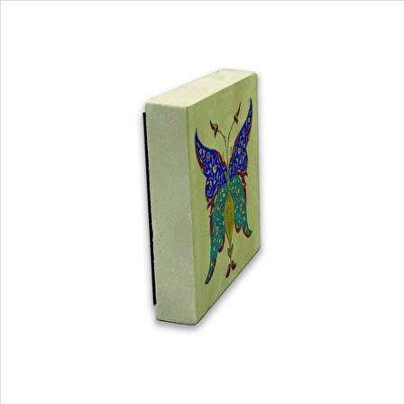 Kelebek Deseni Baskılı Doğaltaş  Magnet(KD-005)Buzdolabı Süsü