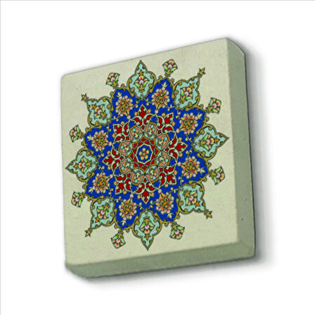 Rumi Desen Baskılı Doğaltaş  Magnet(KD-054)Buzdolabı Süsü