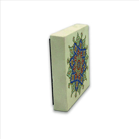 Rumi Desen Baskılı Doğaltaş  Magnet(KD-054)Buzdolabı Süsü
