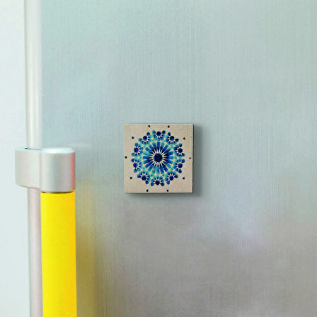 Rumi Desen Baskılı Doğaltaş  Magnet(KD-055)Buzdolabı Süsü