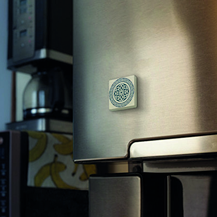 Keltik Stili Yuvarlak Desen Baskılı Doğaltaş  Magnet(KD-056)Buzdolabı Süsü