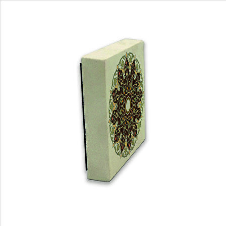 Rumi Desen Baskılı Doğaltaş  Magnet(KD-058)Buzdolabı Süsü