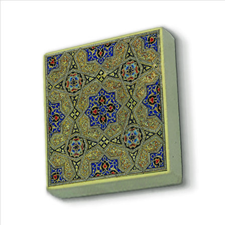 Cuma Cami Çinisi (İran) Baskılı Doğaltaş  Magnet(KD-061)Buzdolabı Süsü