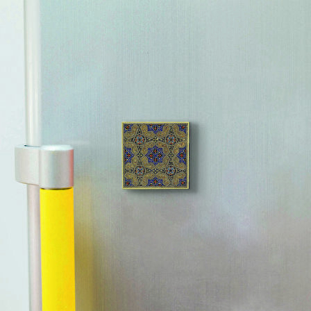 Cuma Cami Çinisi (İran) Baskılı Doğaltaş  Magnet(KD-061)Buzdolabı Süsü
