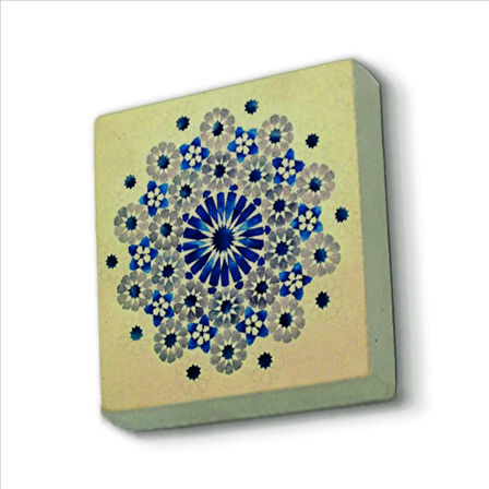 Geometrik Desen Baskılı Doğaltaş  Magnet(KD-062)Buzdolabı Süsü