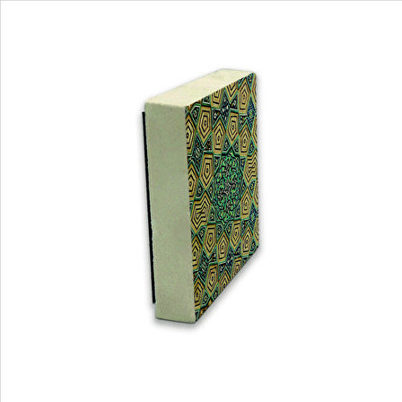 Geometrik Rumi Desen Baskılı Doğaltaş  Magnet(KD-068)Buzdolabı Süsü
