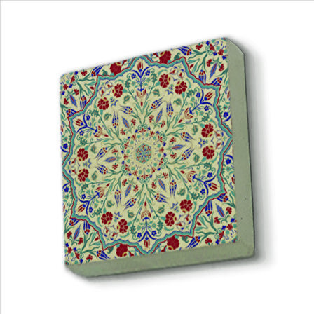 Osmanlı Çini Deseni Baskılı Doğaltaş  Magnet(KD-070)Buzdolabı Süsü