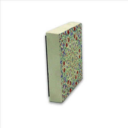 Osmanlı Çini Deseni Baskılı Doğaltaş  Magnet(KD-070)Buzdolabı Süsü