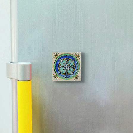İtalyan Deseni Baskılı Doğaltaş  Magnet(KD-076)Buzdolabı Süsü