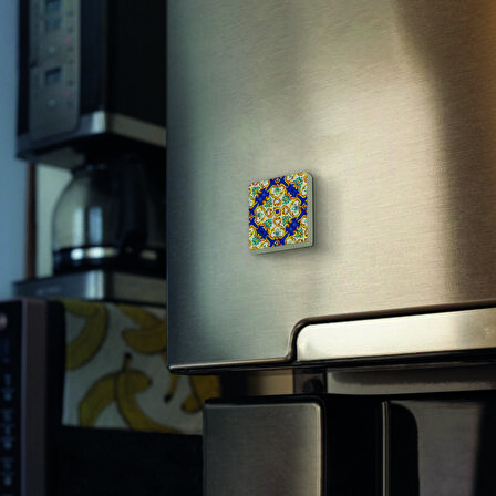 İtalyan Deseni Baskılı Doğaltaş  Magnet(KD-079)Buzdolabı Süsü