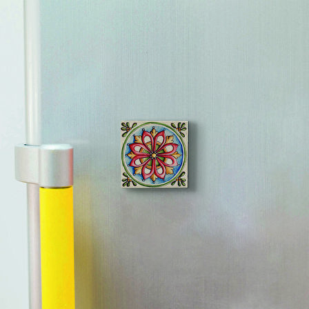 İtalyan Deseni Baskılı Doğaltaş  Magnet(KD-081)Buzdolabı Süsü