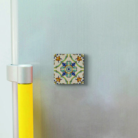 İtalyan Deseni Baskılı Doğaltaş  Magnet(KD-082)Buzdolabı Süsü