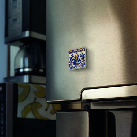 İtalyan Deseni Baskılı Doğaltaş  Magnet(KD-084)Buzdolabı Süsü