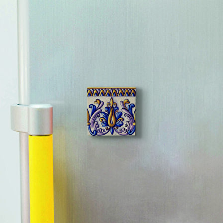 İtalyan Deseni Baskılı Doğaltaş  Magnet(KD-084)Buzdolabı Süsü