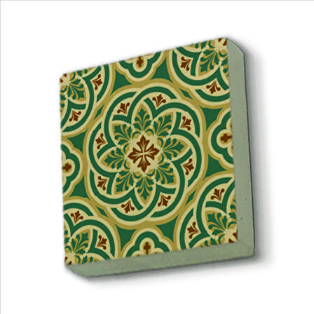 Bizans Deseni Baskılı Doğaltaş  Magnet(KD-085)Buzdolabı Süsü