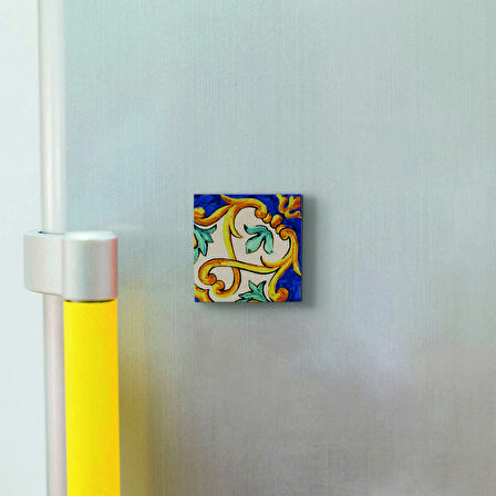 İtalyan Deseni Baskılı Doğaltaş  Magnet(KD-088)Buzdolabı Süsü