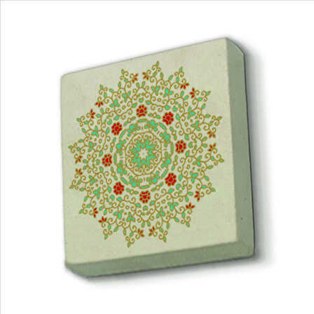 Rumi Desen Baskılı Doğaltaş  Magnet(KD-089)Buzdolabı Süsü