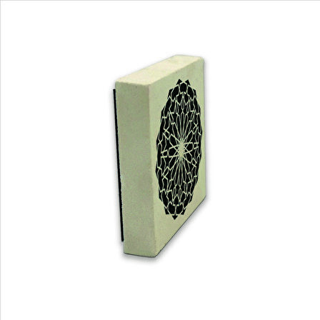 Yuvarlak Rumi Desen Baskılı Doğaltaş  Magnet(KD-090)Buzdolabı Süsü