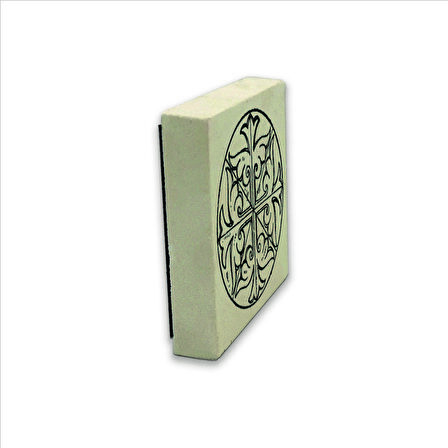 Bizans Dairesel Paneli Baskılı Doğaltaş  Magnet(KD-091)Buzdolabı Süsü