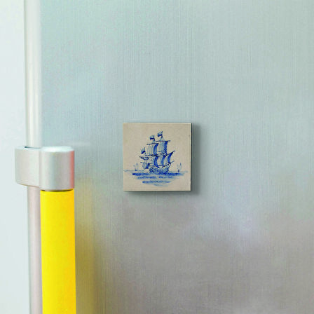Hollanda Deseni Baskılı Doğaltaş  Magnet(KD-095)Buzdolabı Süsü