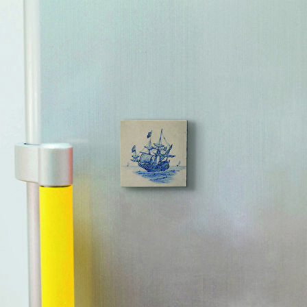 Hollanda Deseni Baskılı Doğaltaş  Magnet(KD-097)Buzdolabı Süsü