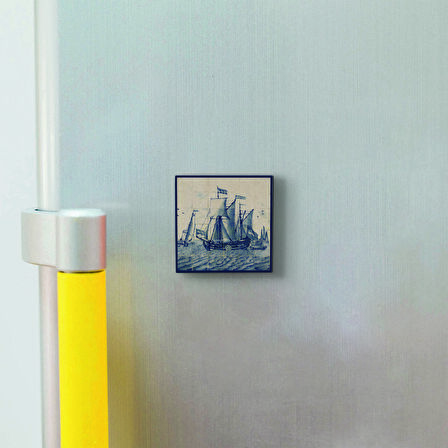 Hollanda Deseni Baskılı Doğaltaş  Magnet(KD-098)Buzdolabı Süsü
