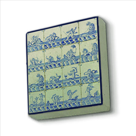 Hollanda Deseni Baskılı Doğaltaş  Magnet(KD-099)Buzdolabı Süsü