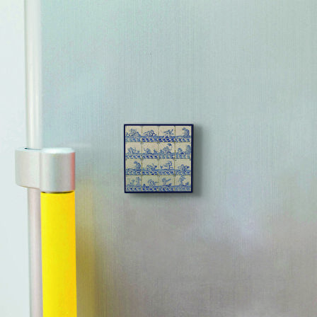 Hollanda Deseni Baskılı Doğaltaş  Magnet(KD-099)Buzdolabı Süsü
