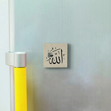 Allah (c.c.) Baskılı Doğaltaş  Magnet(KH-001)Buzdolabı Süsü