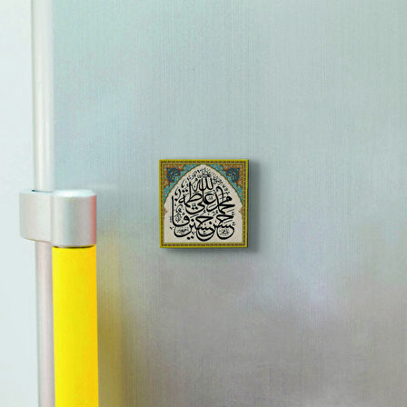 “Allah”  ve Ehl-i beyt isimleri Baskılı Doğaltaş  Magnet(KH-199)Buzdolabı Süsü