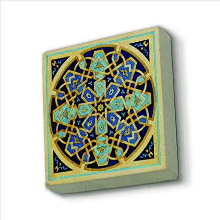 Çini Desen Baskılı Doğaltaş  Magnet(KD-020)Buzdolabı Süsü
