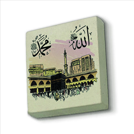 Kabe-i Şerif Baskılı Doğaltaş  Magnet(KH-201)Buzdolabı Süsü