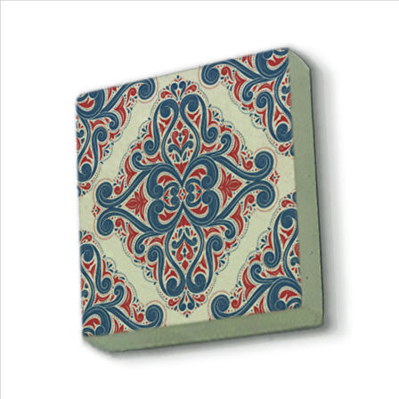 Çini Desen Baskılı Doğaltaş  Magnet(KD-026)Buzdolabı Süsü