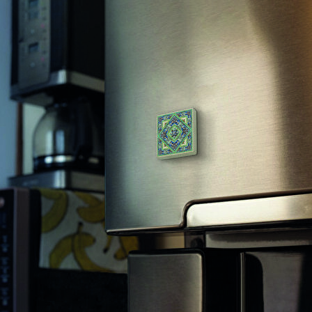 İtalyan Deseni Baskılı Doğaltaş  Magnet(KD-075)Buzdolabı Süsü