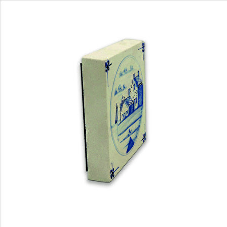 Hollanda Deseni Baskılı Doğaltaş  Magnet(KD-094)Buzdolabı Süsü