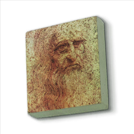 Otoportre (Leonardo Da Vinci, 1512) Baskılı Doğaltaş  Magnet(KRG-142)